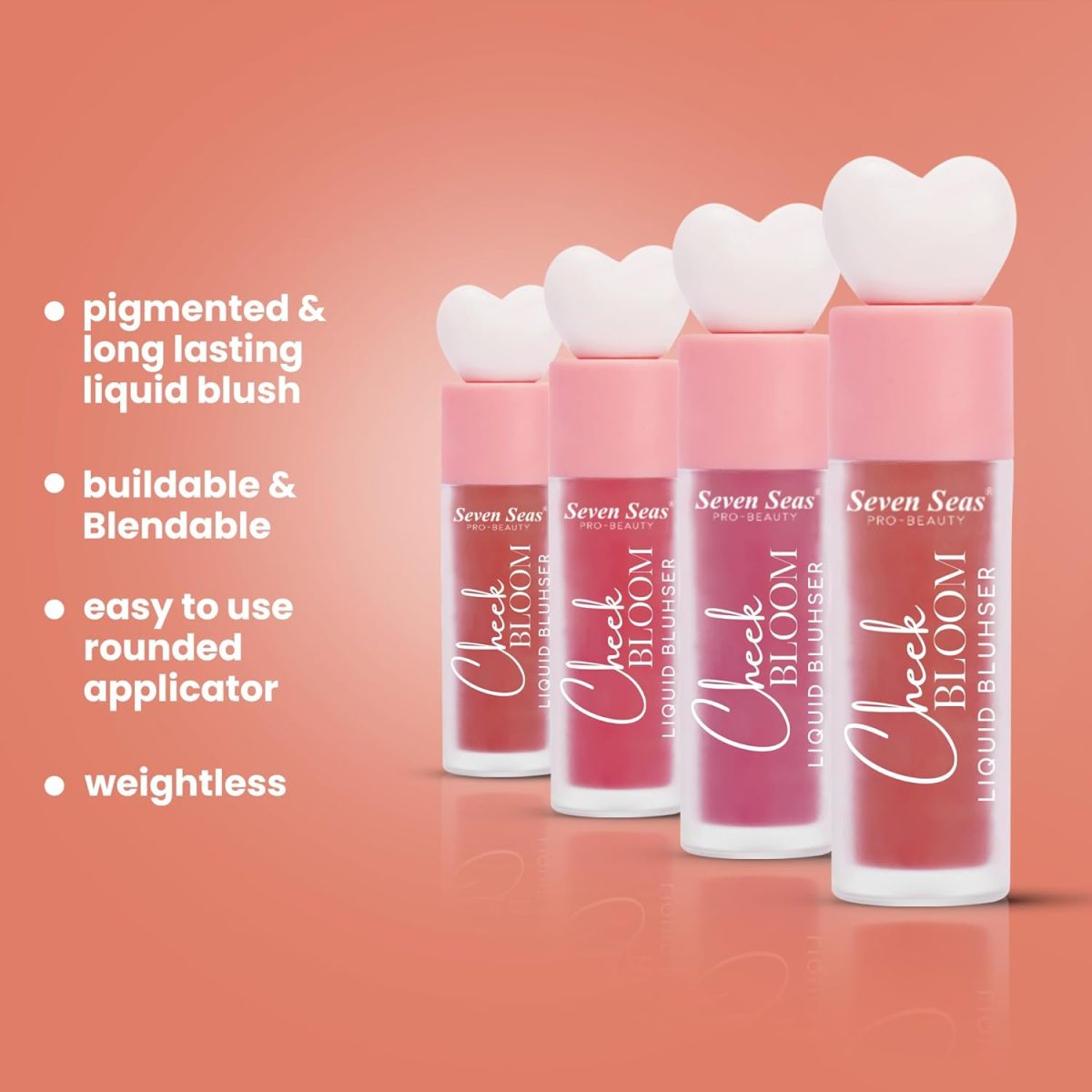 Seven Seas Cheek Bloom Liquid Blusher & Lip Gloss | Highly Pigmented | Long-lasting | Waterproof | Buildable & Blendable | All Skin Types | (Shade- 04 Natural Blush-5g) - Image 6