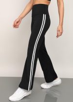 Rock Paper Scissors Premium Flare Gym Pants High Waist Stretchable Flared Leggings with Side Stripes Gym wear/Active Wear Tights Yoga Pants Zumba/Dance Womens Workout Tights Gym Tight - Image 2