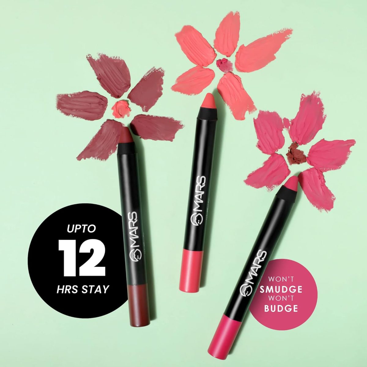 MARS Long Lasting Crayon Lipstick up to 12 Hours Stay | Matte Finish | Waterproof | Won't Smudge Won't Budge Lip Crayon (3.5 gm) (10-Girl Power) - Image 3