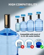 Eopora Automatic Water Dispenser Pump for 20 Litre Bottle, 1200Mah Battery USB Rechargeable Electric Foldable Water Can Dispenser for Home Office, Black - Image 7
