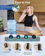 Eopora Automatic Water Dispenser Pump for 20 Litre Bottle, 1200Mah Battery USB Rechargeable Electric Foldable Water Can Dispenser for Home Office, Black - Image 2