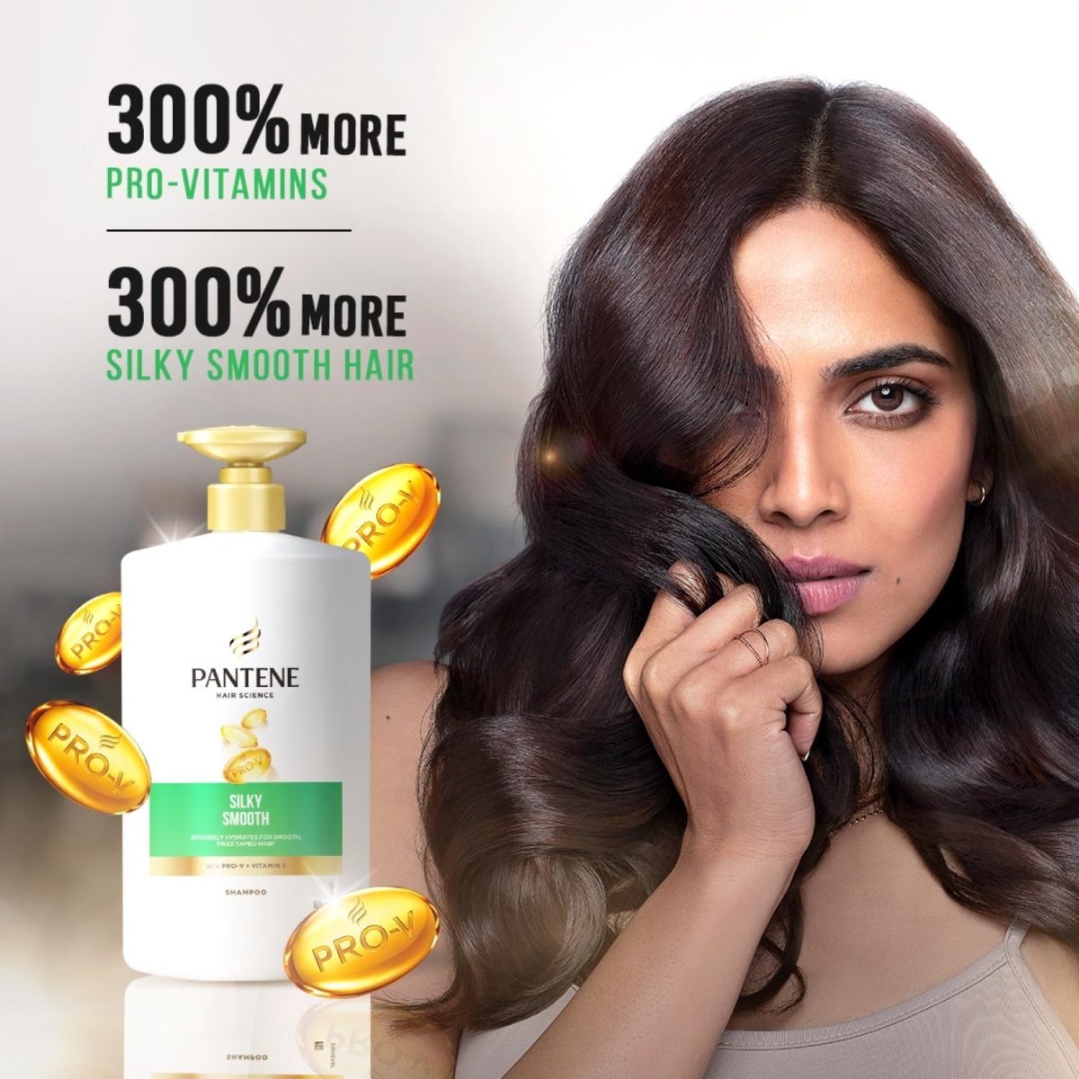 Pantene Advanced Hairfall Solution, Silky Smooth Care Shampoo, Pack of 1, 1000ML, Green - Image 7