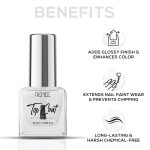 RENEE Top Coat Glossy Finish Nail Enamel, Quick Drying, Long Lasting, Chip Resisting Formula With High Shine & Full Coverage, One Stroke Application, Translucent Layer, 10 Ml - Image 3