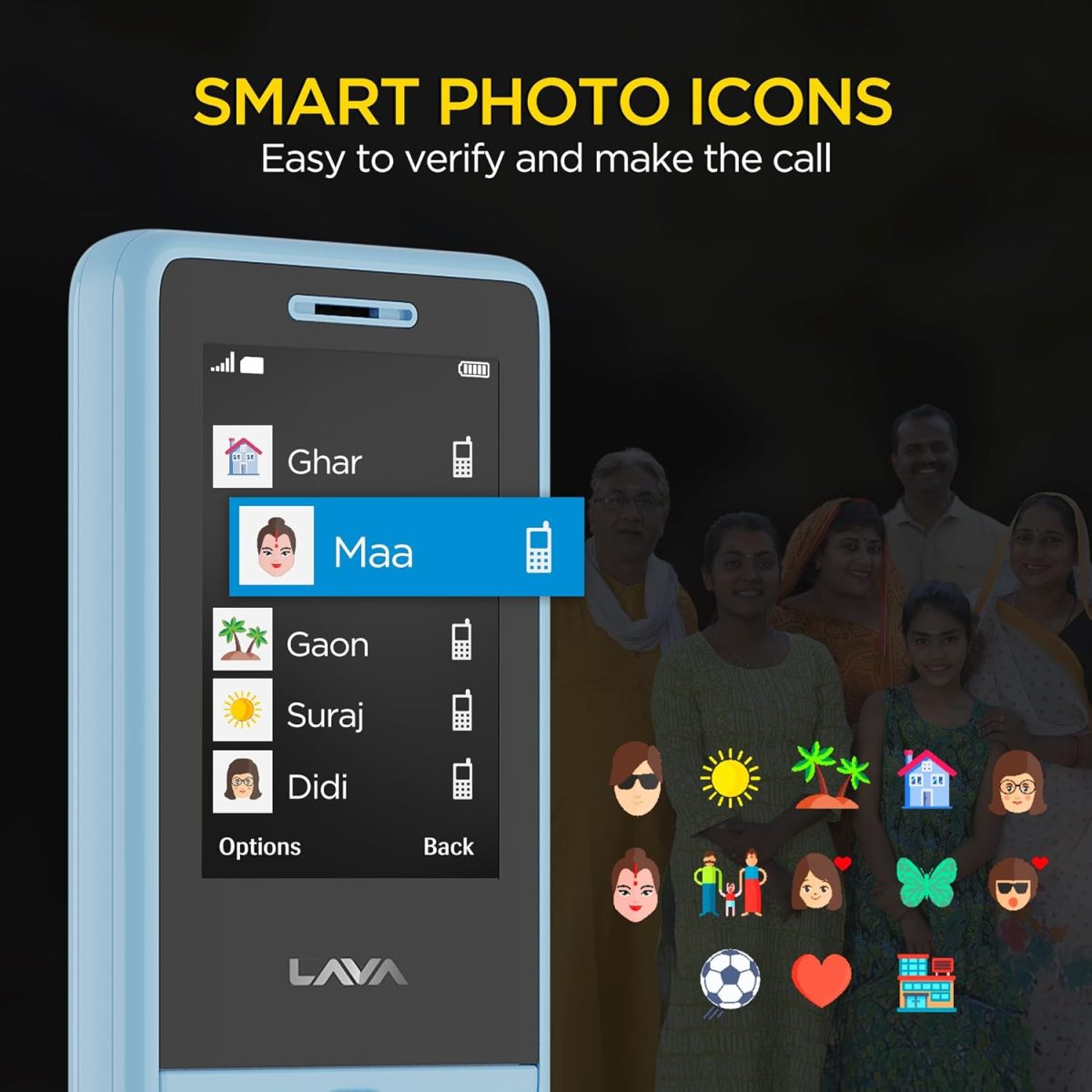 Lava A5 (2025) Dual SIM Keypad Mobile with 2.4'' Big Display | UPI Support, 1200mAh Battery | BOL Feature | Camera | Auto Call Recording | Glass Finish | and 7 Regional Languages - Blue - Image 6
