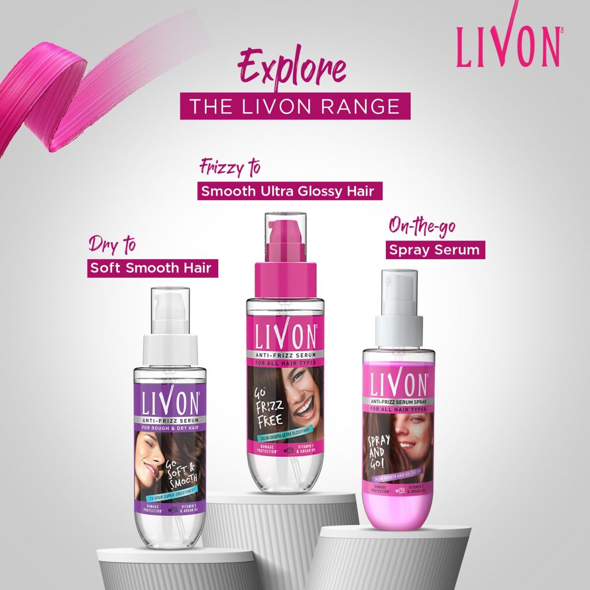 Livon Hair Serum, For Dry & Frizzy Hair | Provides shine , smoothness & damage protection| Leave in serum for women & Men| With Vitamin E & Argan Oil | 100ml - Image 9