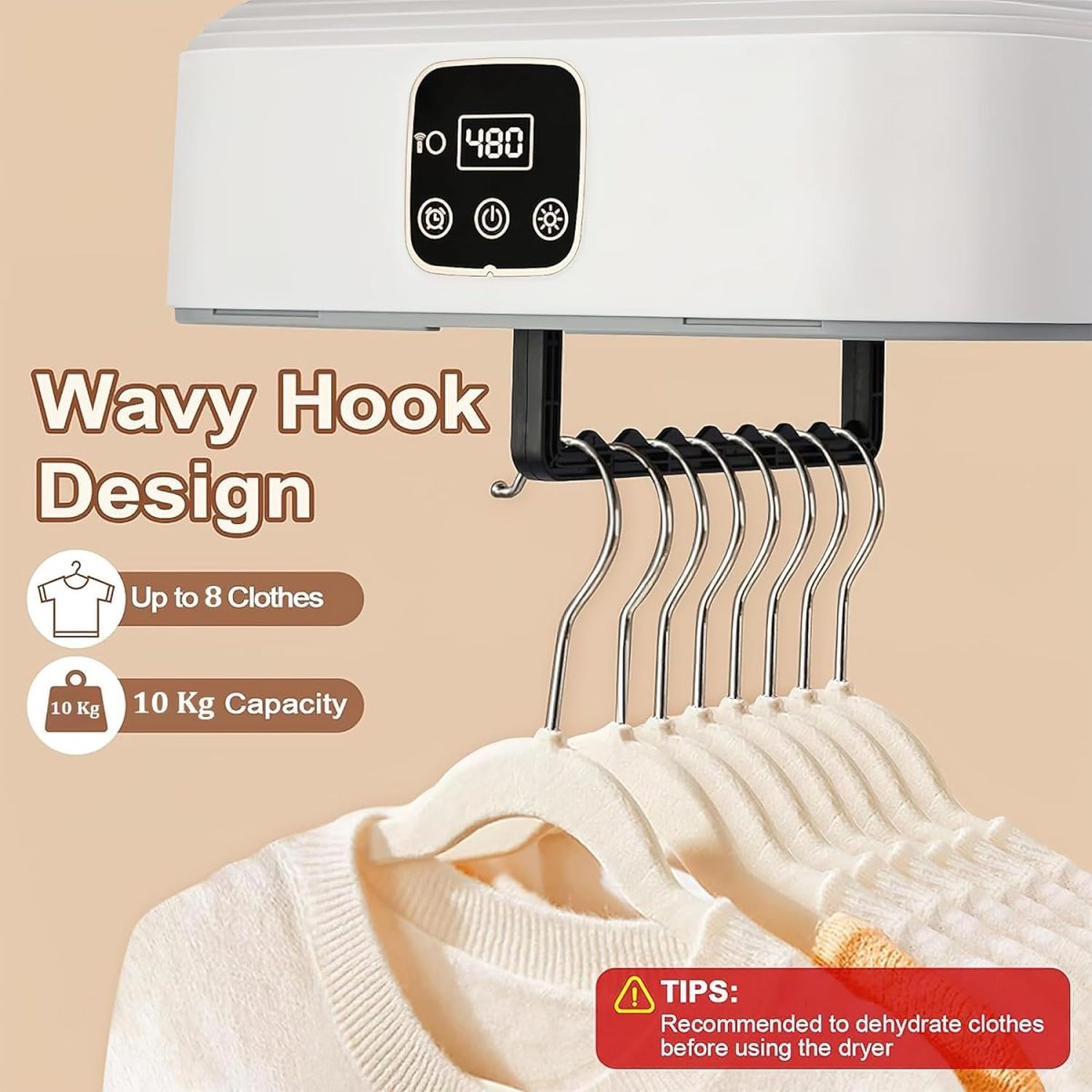 SIRIDHI Electric Cloth Warmer - Portable Cloth Warming Machine for Home, Warming Bag, and Towel Rack - Automatic Wet Clothing Air Warmer,White,Acrylonitrile Butadiene Styrene - Image 3