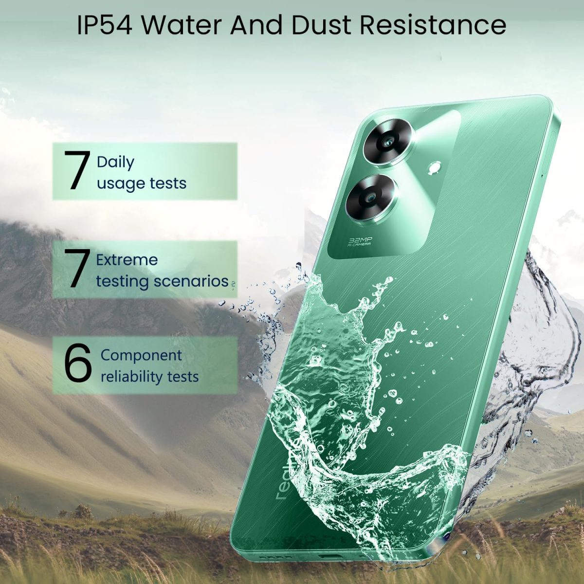 realme C61 4G Smartphone Safari Green 4+64GB, 6.74-inch Screen, 90Hz Display, 5000mAh Battery, 32MP Camera, 7.84mm Ultra Slim Design, Octa-Core, IP54 - Image 8