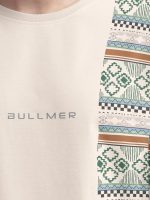 BULLMER Beige Front and Back Printed/Colourblock Baggy/Oversized Tshirt for Men - Image 7