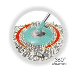 Spotzero By Milton Spin Mop Spares Set Handle with Microfibers Refill(Compatible with Prime, E-Elite, Classic, Ace Mops) Aqua Green - Image 5