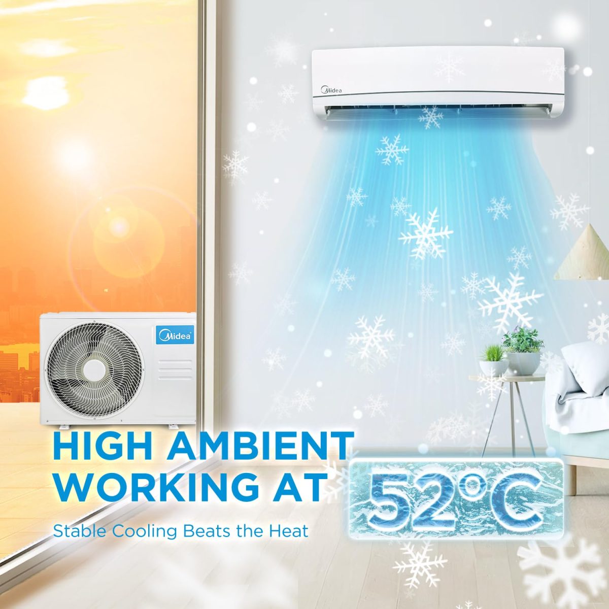 Midea 1.5 Ton 3 Star Inverter Split AC, AI Smart Wi-Fi AC with 5 Years Comprehensive Warranty (Copper, Convertible 4-in-1 Cooling at 52℃, HD PM2.5 Filter, SANTIS NEO DLX (Wi-Fi), MAI18SD3R35W0,White) - Image 9