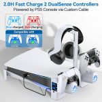 Tokluck Ps5 Horizontal Stand With 3-Level Cooling Fans For Ps 5 Console, Ps5 Accessories Cooling Stand With Ps5 Controller Charger, Ps5 Cooling Station With Headset Holder & Screw, Usb-C Cable - Image 4