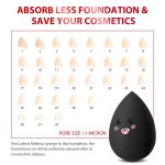 Larbois 3-Pack Beauty Blender Foundation Blending Egg Sponge, Professional Beauty Makeup Sponge Set for Dry & Wet Use (Black) - Image 5