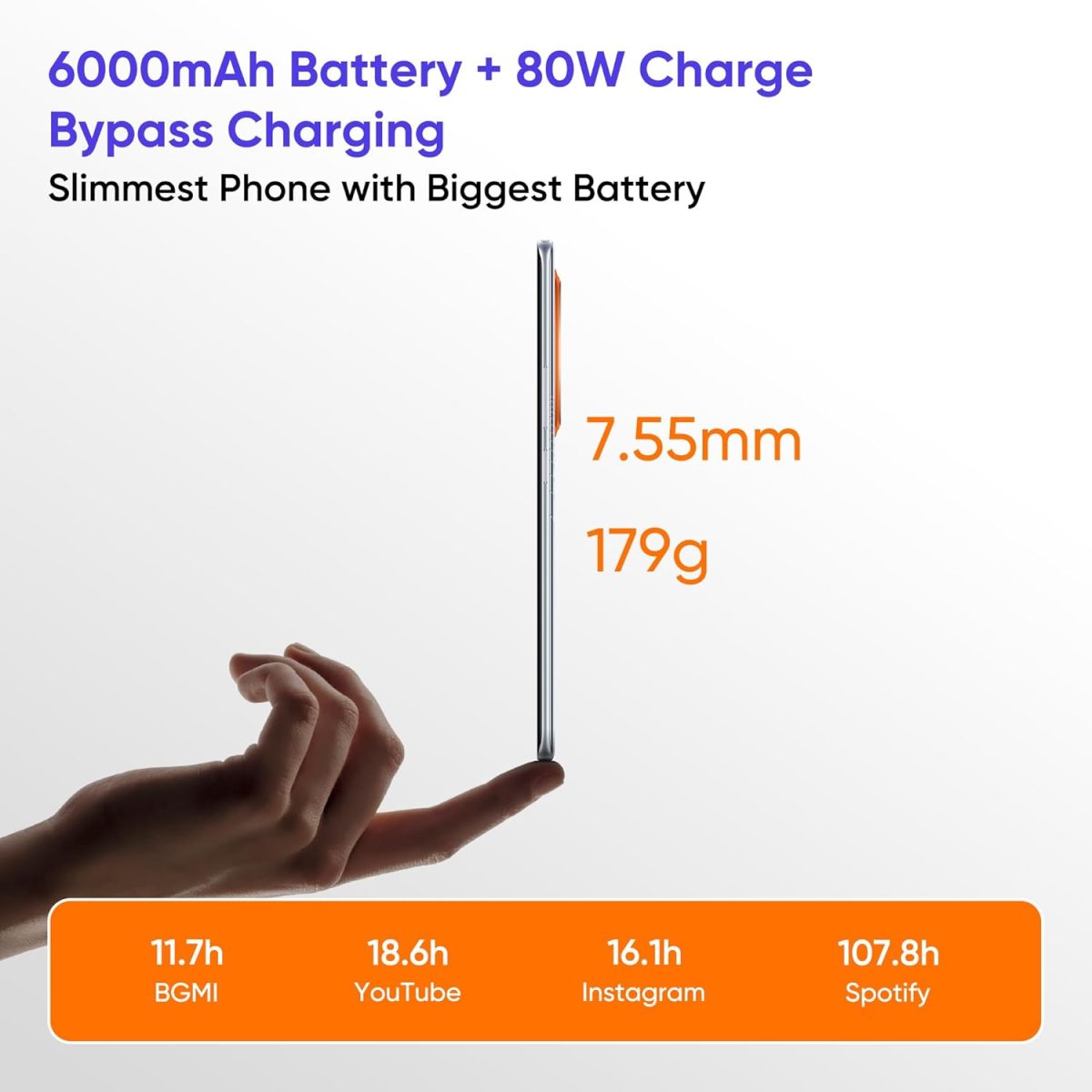 realme NARZO 80 Pro 5G (Speed Silver,12GB+256GB) | Segment's 1st MediaTek Dimensity 7400 Chipset | 6000mAh Titan Battery + 80W Ultra Charge | 4500nits HyperGlow Esports Display | IP69 Waterproof - Image 8