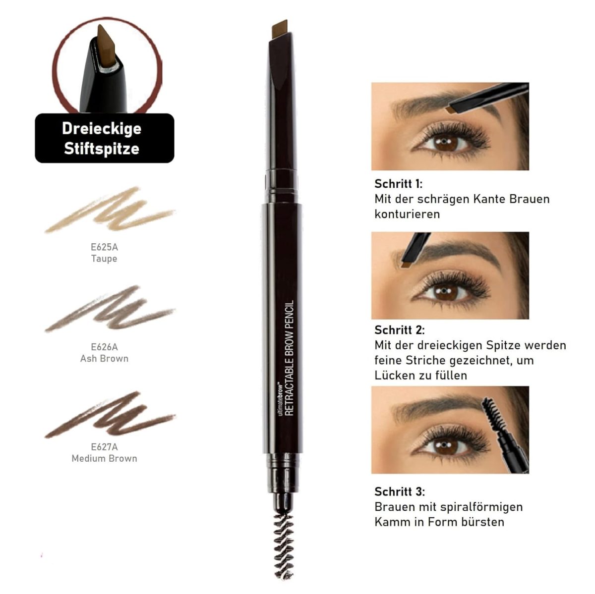 Wet N Wild Ultimate Brow Retractable Pencil - Medium Brown 0.2 gm - Image 5