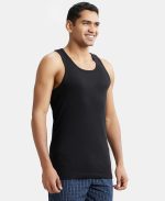 Jockey 9922 Men's Super Combed Cotton Rib Slim Fit Racer Back Styling Round Neck Gym Vest - Image 2