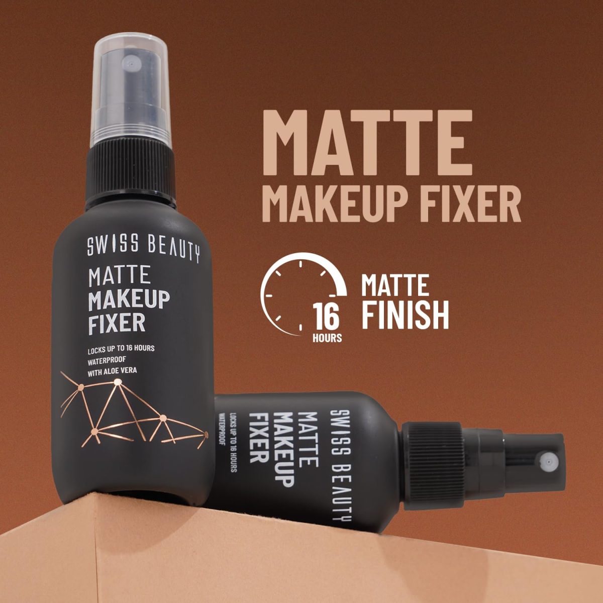 Swiss Beauty Matte Makeup Fixer | 16 Hours Matte Finish | With Vitamin E and Aloe Vera | Waterproof | 70ml - Image 2