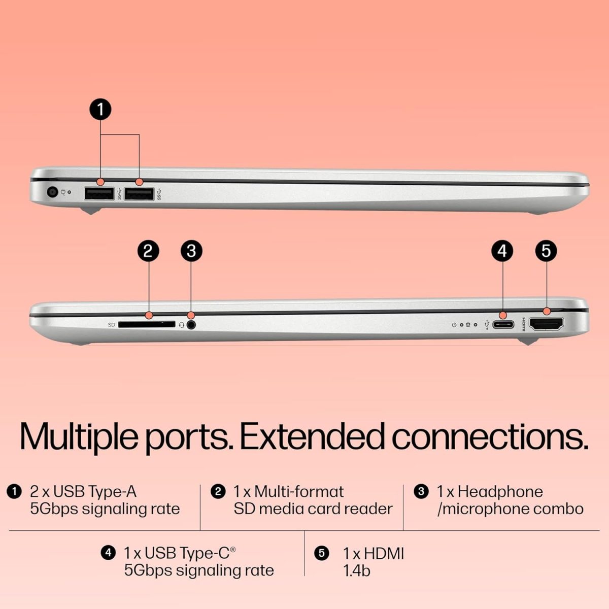 HP 15s, 12th Gen Intel Core i5-1235U,16GB DDR4, 512GB SSD (Win11, Office21, Silver, 1.69kg) Anti-Glare,15.6-inch(39.6cm), FHD Laptop, Intel Iris Xe Graphics, Backlit KB, HD Camera, fq5330TU - Image 10