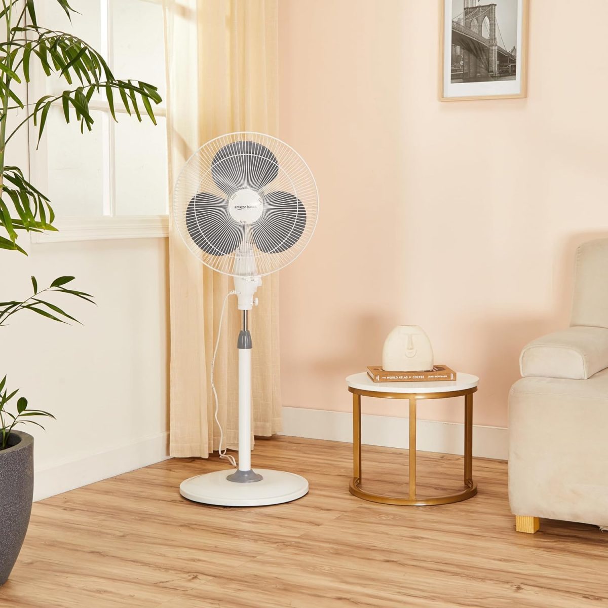 amazon basics 16-Inch Pedestal Fan | Tilting Head | 1400 RPM | Silent Operation| 400mm Sweep Length (Grey) - Image 7