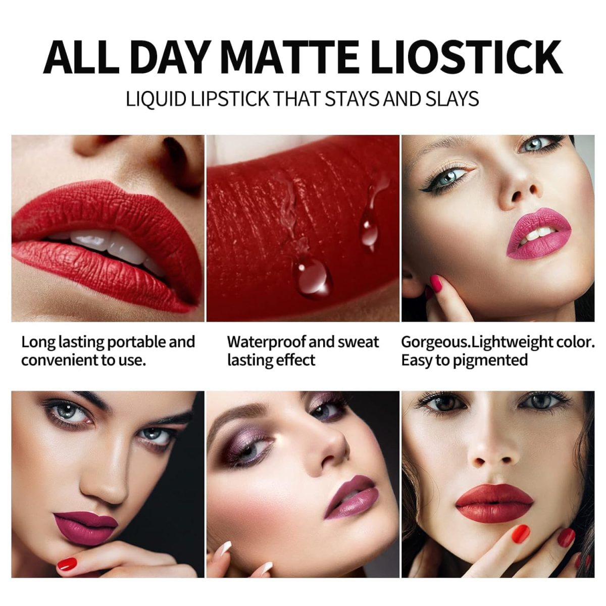 TopFinder® || Nude Lipstick || Lipstick Combo Pack Waterproof || Long Lasting || Velvet 6 Shades || Non Transfer Beauty Product Kit- Lip Gloss For Women, Liquid Glossy, Lipsticks Set For Women - Image 3
