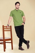 BAGHADBILLO Regular Fit Mandarin Collar T-Shirt Tee for Men & Boys - Image 2