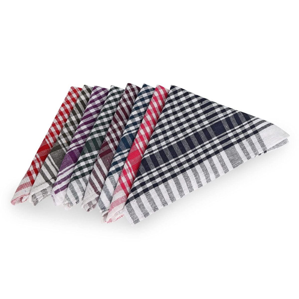 G 1 Kitchen Duster Wet Dry Cotton Cleaning Cloth/Mop Dish Towels, Cotton Checkered Pattern, Set of 4, Multi-Colour, 16 x 24 Inch - Image 3
