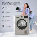 Bosch 9 kg Fully Automatic Front load Condenser Tumble Dryer WPG24108IN, Silver, Inbuilt Heater) - Image 3