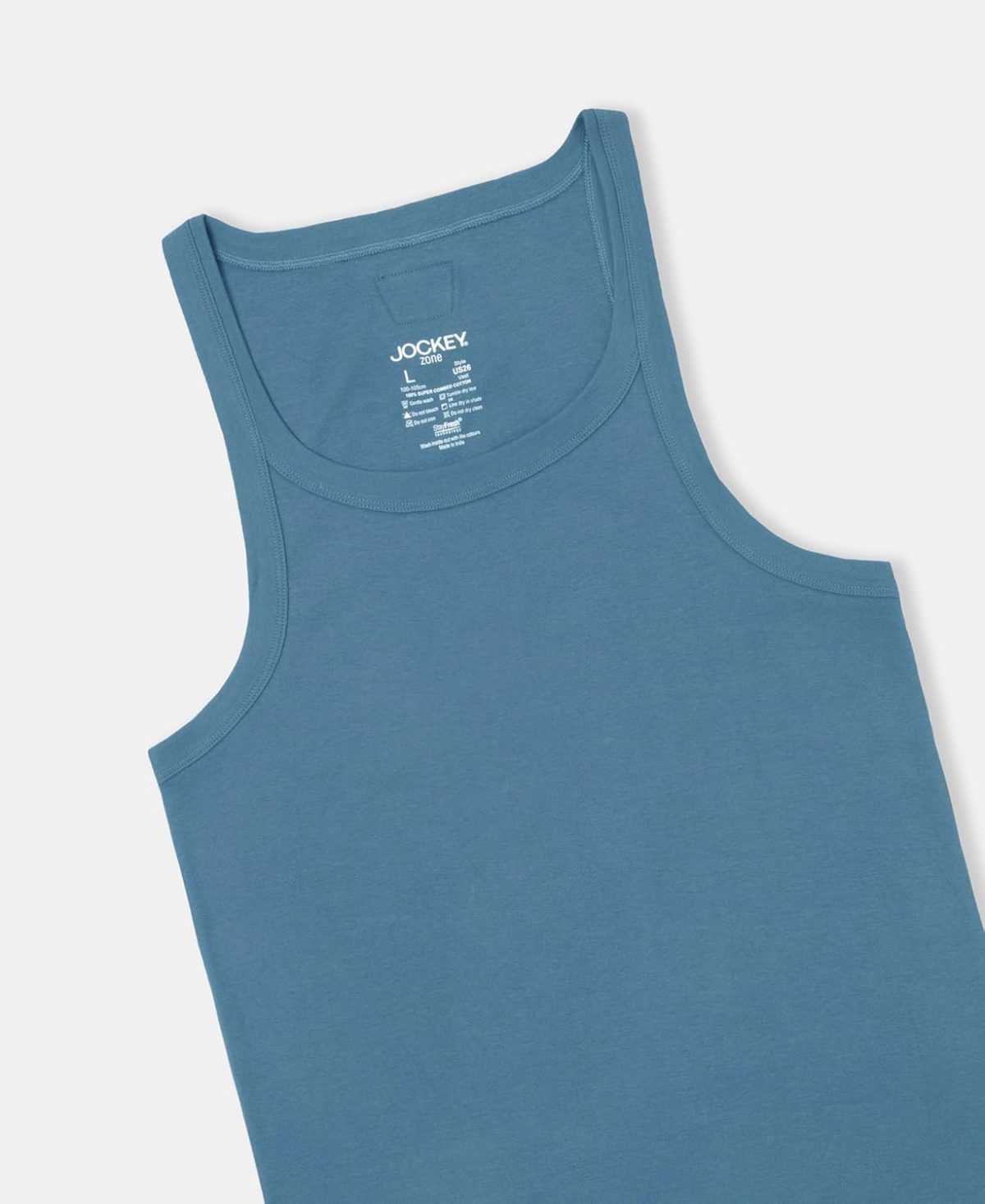 Jockey Men's Super Combed Cotton Regular Fit US26 Rib Square Neckline Gym Vest - Image 9