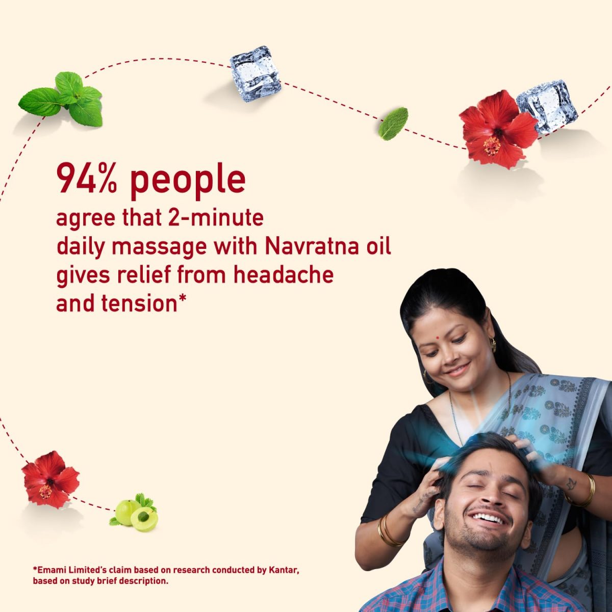 Navratna Ayurvedic Cool Oil | Combination of 9 Ayurvedic Herbs | Relieves Headache, Body ache, Tiredness, Sleeplessness & Tension| Improves Scalp Health | Relaxing & Rejuvenating cooling effect, 500ml - Image 7