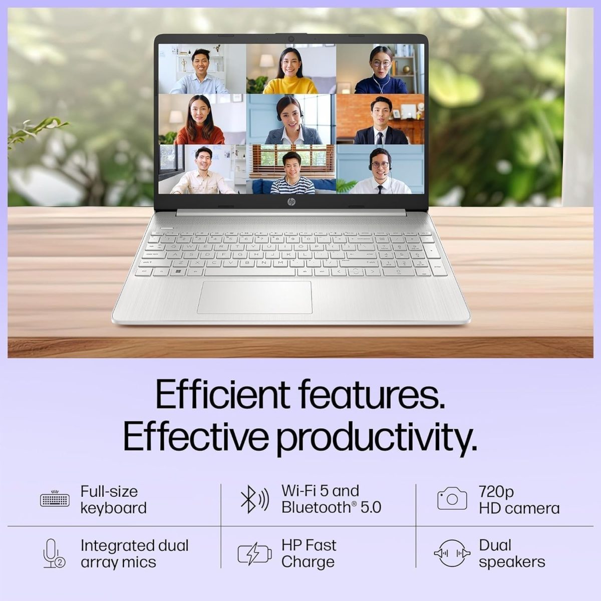 HP 15s, 12th Gen Intel Core i3-1215U, 8GB DDR4, 512GB SSD (Win 11, Office 21, Silver, 1.69kg) Anti-Glare, 15.6-inch (39.6cm), FHD Laptop, Intel UHD Graphics, HD Camera, Dual Speakers, fq5326TU - Image 4
