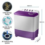 Samsung 7 kg, 5 star, Semi-Automatic Washing Machine (WT70M3000UU/TL, Air Turbo Drying, LIGHT GRAY) - Image 2