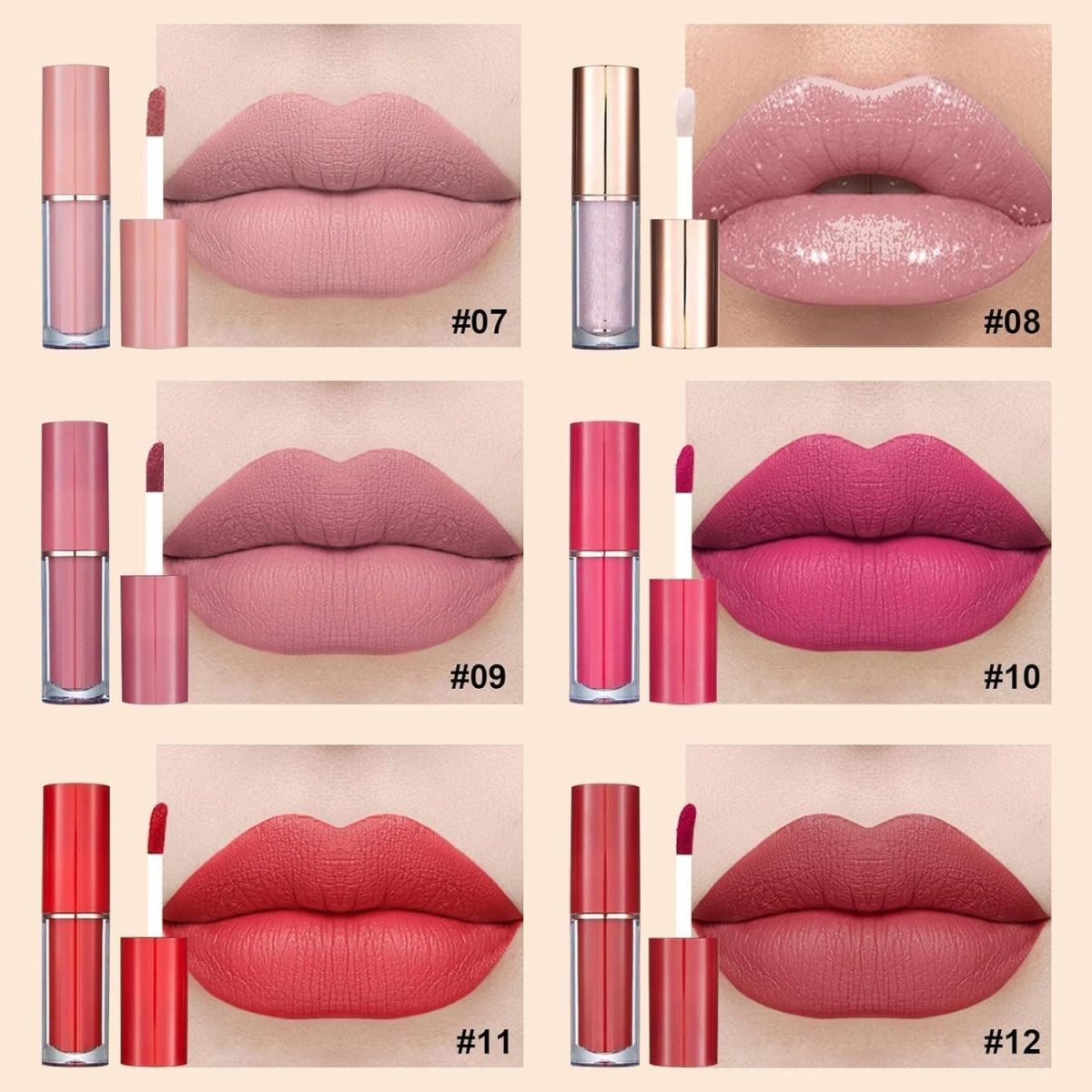 Swizhuda Handaiyan Lipstick Set of 12 Matte Velvet Mini Liquid Lipstick Set for Women - Image 2