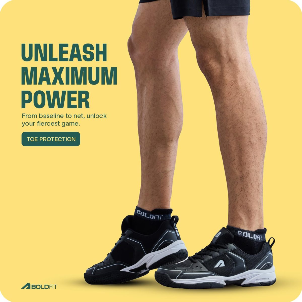 Boldfit Badminton Shoes Shuttle Non Marking Shoes for Badminton Men Light Badminton Shoes for Women & Badminton Shoes Men Breathable Non Marking Shoes for Badminton Anti Skid Pickleball Shoes Black 08 - Image 5