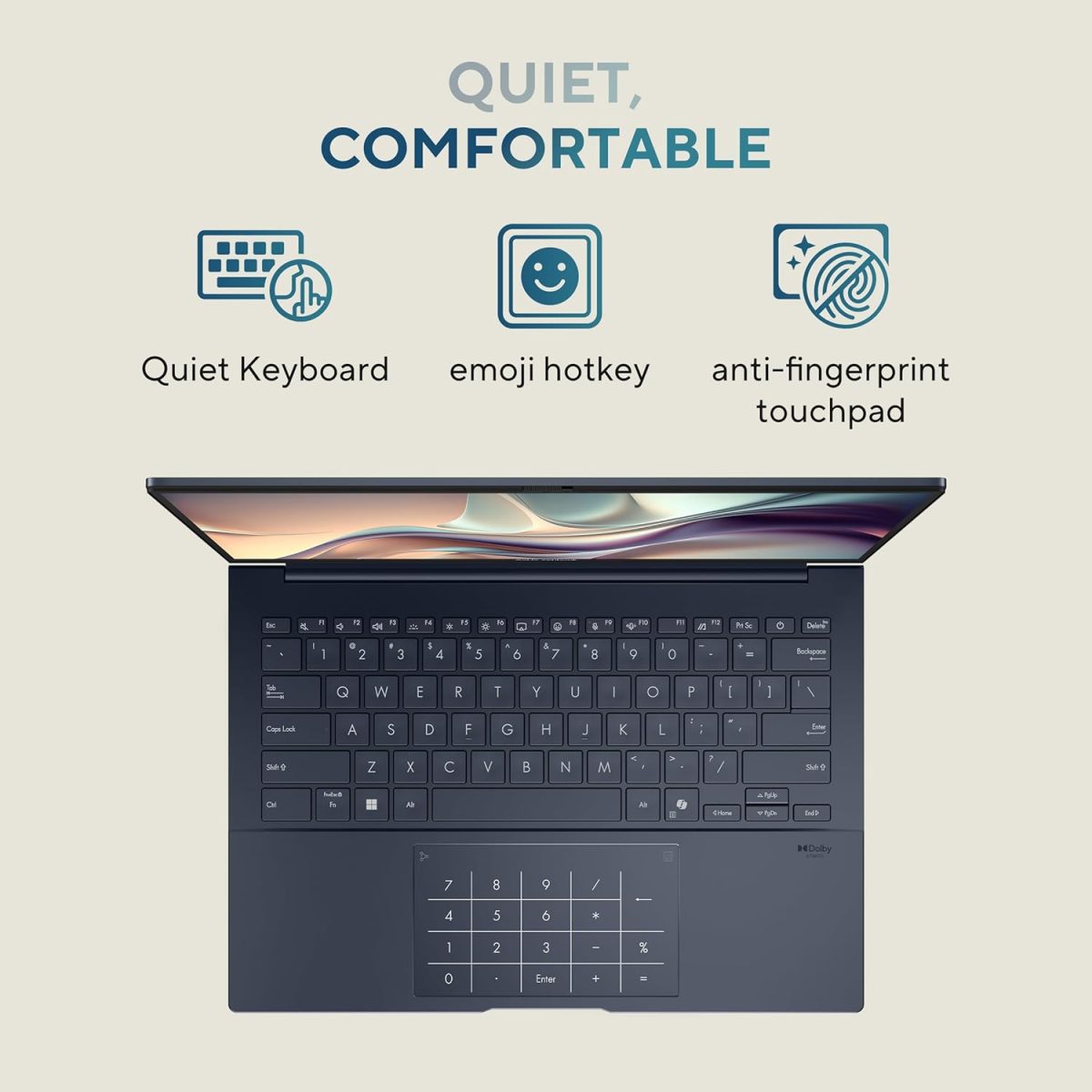 ASUS Zenbook 14,Intel Core Ultra 7 (Series 2),Thin & Light(Intel Arc iGPU/32GB/1TB/3K OLED Touch screen/14/120Hz/Windows 11/M365 Basic (1Year)*/Office Home 2024/Ponder Blue/1.28 kg) UX3405CA-PZ163WS - Image 11