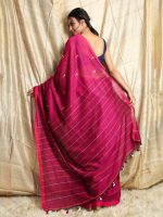 Dutta Saree Ghar Women's Hand Loom Cotton Saree With Blouse Piece (Dutta - 106_Red) - Image 4