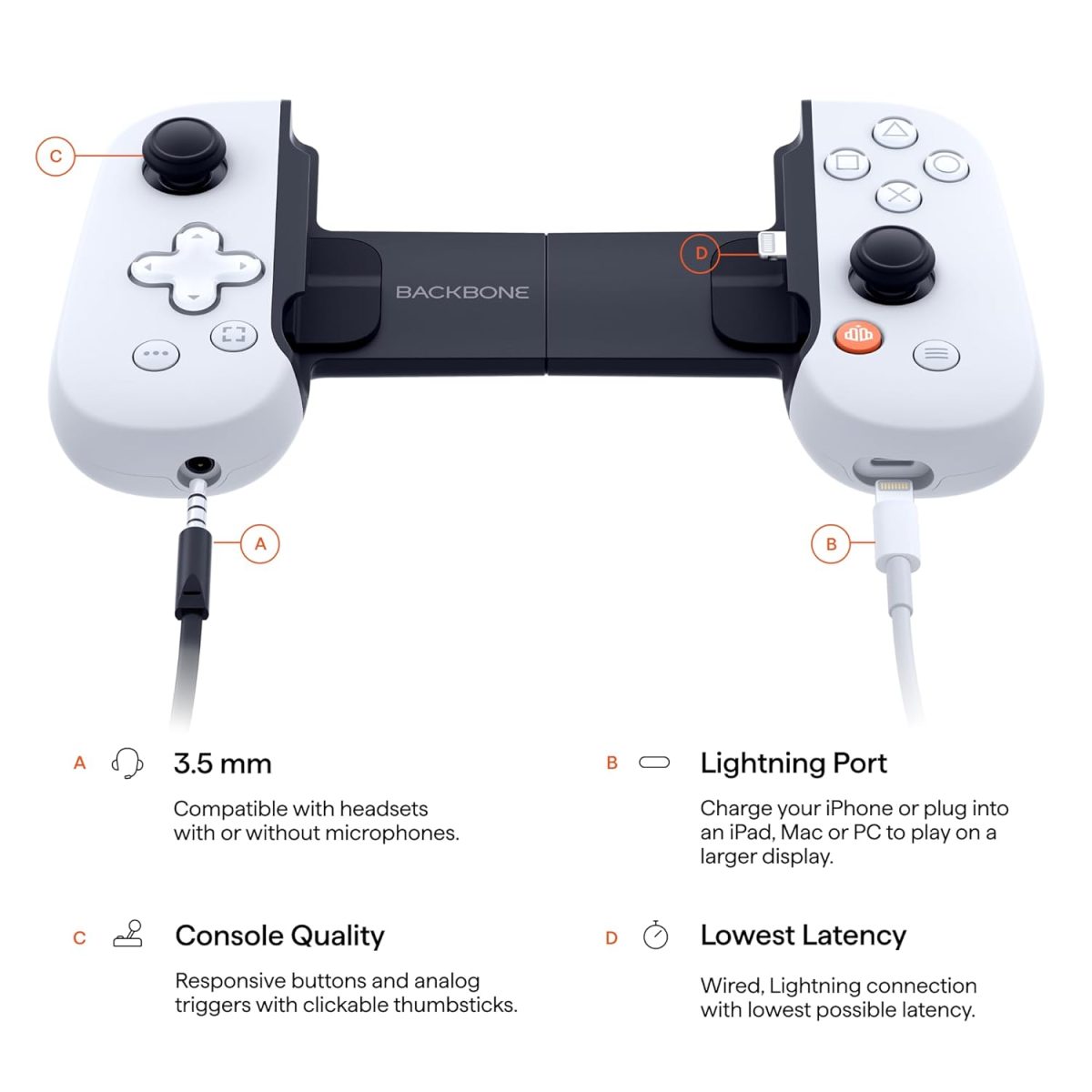 Backbone One Mobile Gaming Controller for iPhone (Lightning) - Playstation Edition - Turn Your iPhone into a Gaming Console - Play Xbox, Playstation, Call of Duty, Roblox, Genshin Impact & More - Image 4
