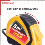FREEMANS IKON 5m:19mm Steel Inchi Measuring Tape - 5m (Yellow & Black) With Unbreakable ABS case || Soft Grip Bi-material Case || Auto-lock and Belt Clip - Image 5