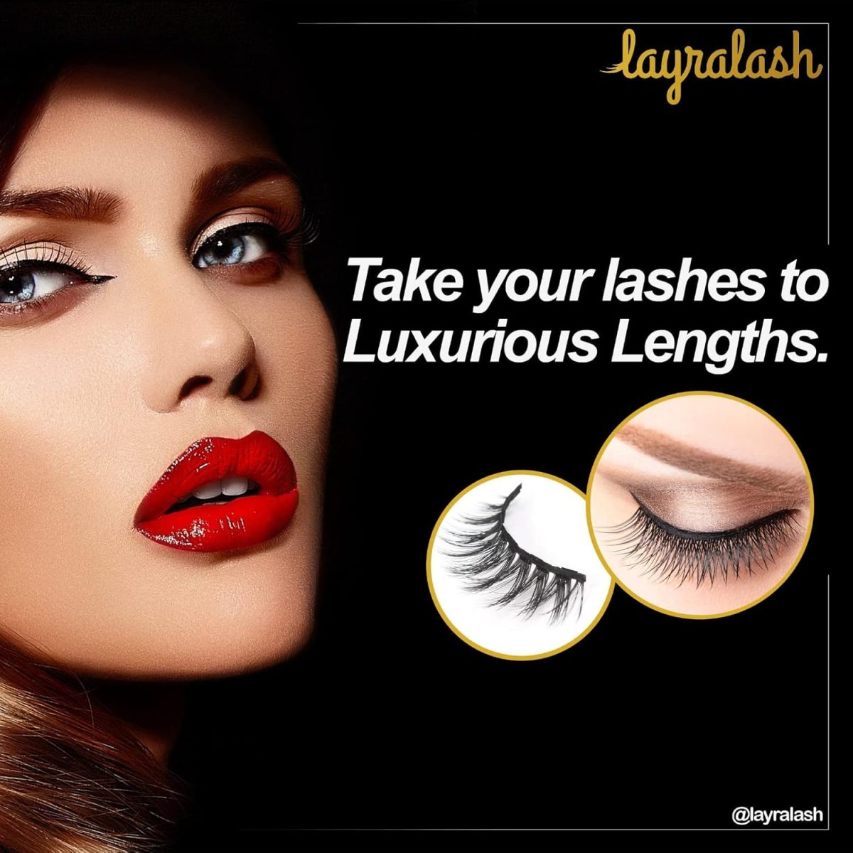 Layralash Magnetic False Eyelash Kit || Super Strong with Power of 10 Magnets || Waterproof Liquid EyeLiner || Simple & Coloured Eye Lashes || Reusable Lashes 3 Pairs with Applicator (Doll Pink) - Image 5