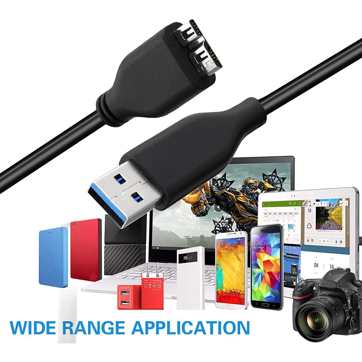 Lapster USB 3.0 A to Micro B SuperSpeed for hard disk cable - short cable - Image 5
