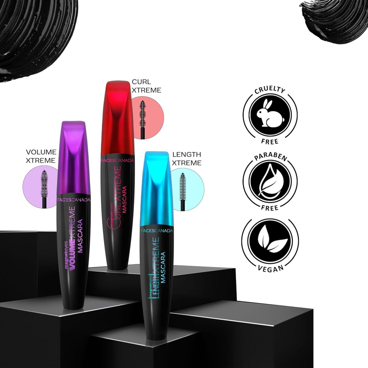 FACES CANADA Magneteyes Length Xtreme Mascara - Black, 8g | Volumizes Lashes | Waterproof | Quick Drying | Long Wear | Intense Black Finish | Lightweight | Enriched With Jojoba Oil & Vitamin E - Image 7