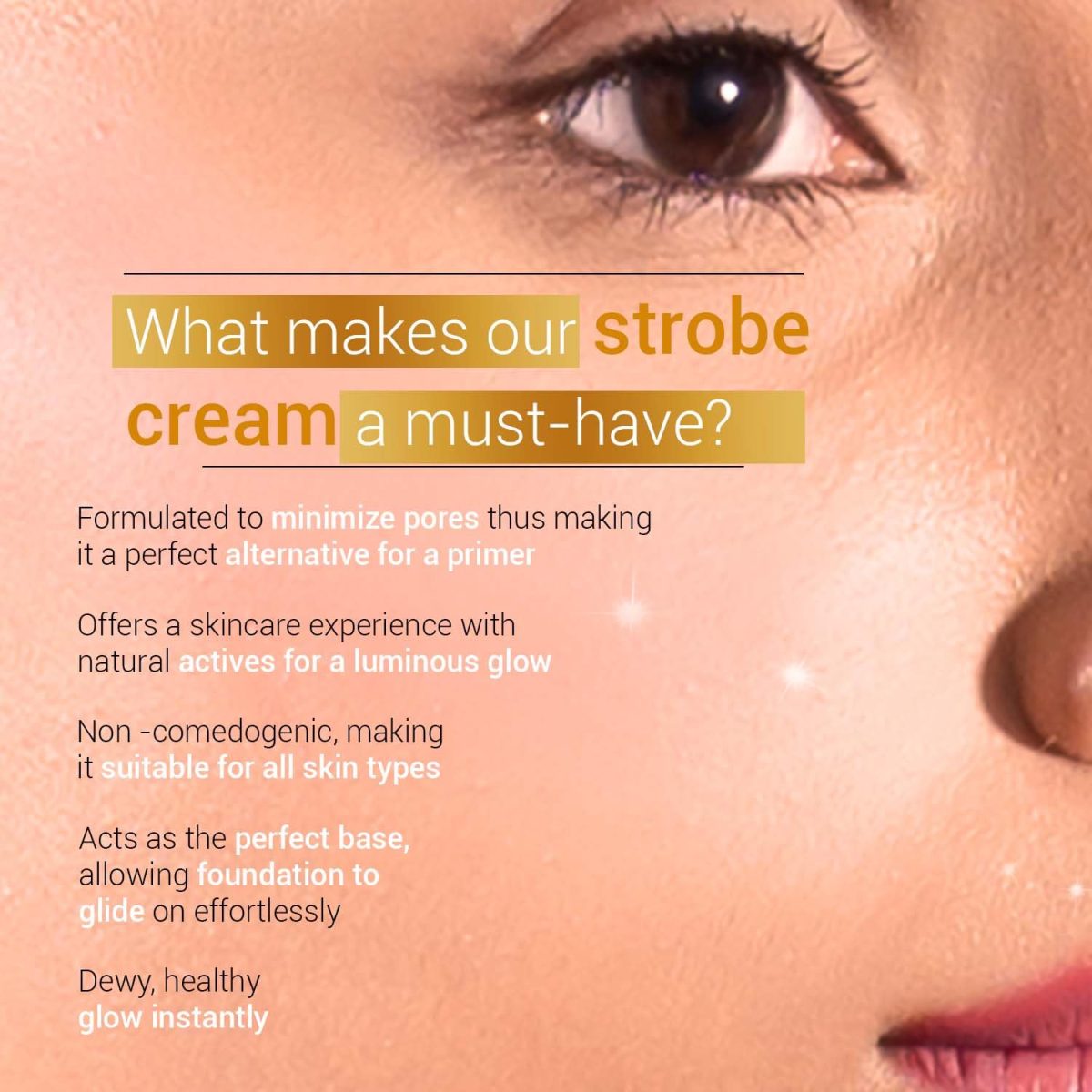 Sotrue Strobe Cream Gold for Face Radiance, Multipurpose Strobe Cream, Dewy Glazed Instant Glow, Highlighter For Face, Boosts Hydration, For All Skin Types, 30g - Image 7