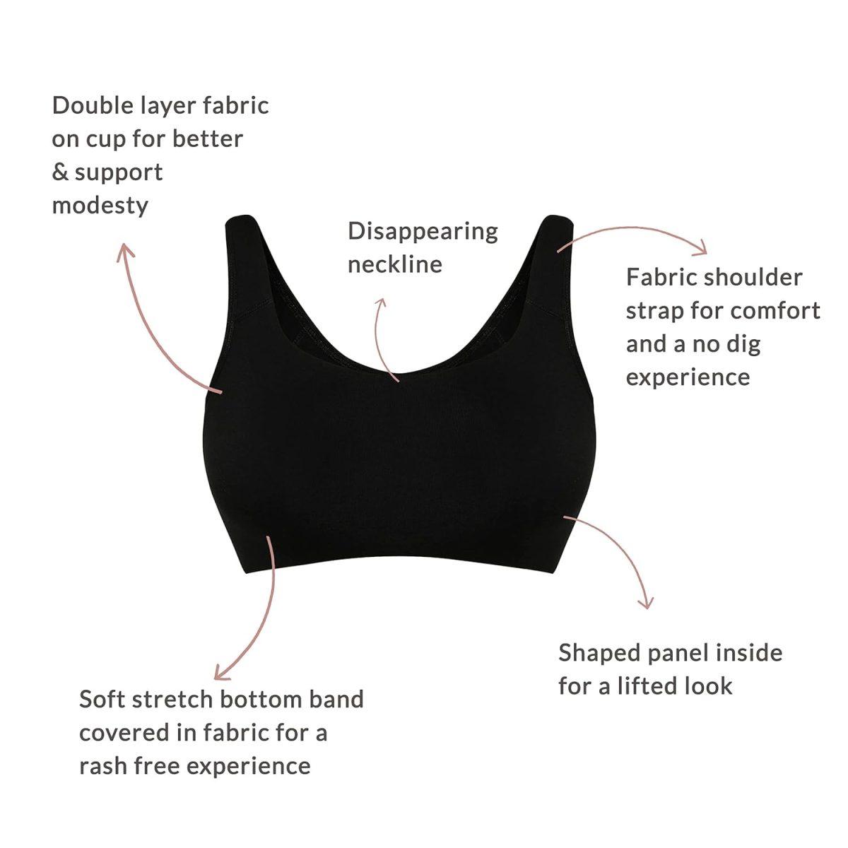 NYKD Everyday Wireless & Non Padded Support Shaper Sports Bra for Women | Soft Cup & Full Coverage Easy Peasy Slip Bra - NYB113 - Image 3
