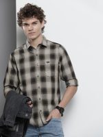 The Indian Garage Co Men's Cotton Slim Fit Checkered Full Sleeves Spread Collar Casual Shirt - Image 2