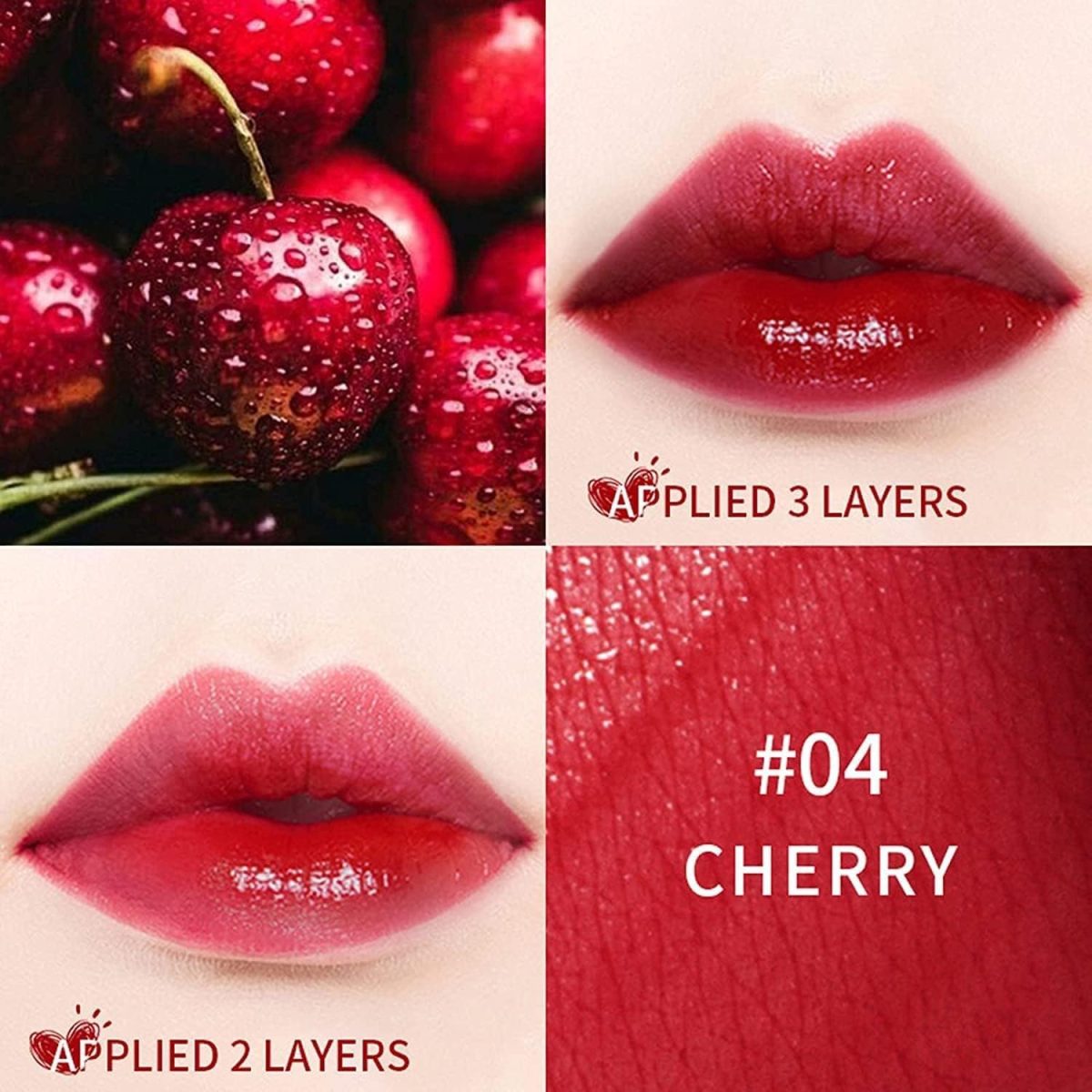 Korean Style Liquid Lip and Cheek Tint with Watermelon, Strawberry, Tomato Extracts - Rose Fragrance & Long-lasting High-Glossy Finish Smudge & Waterproof Cheeks Blusher for Women - Image 2
