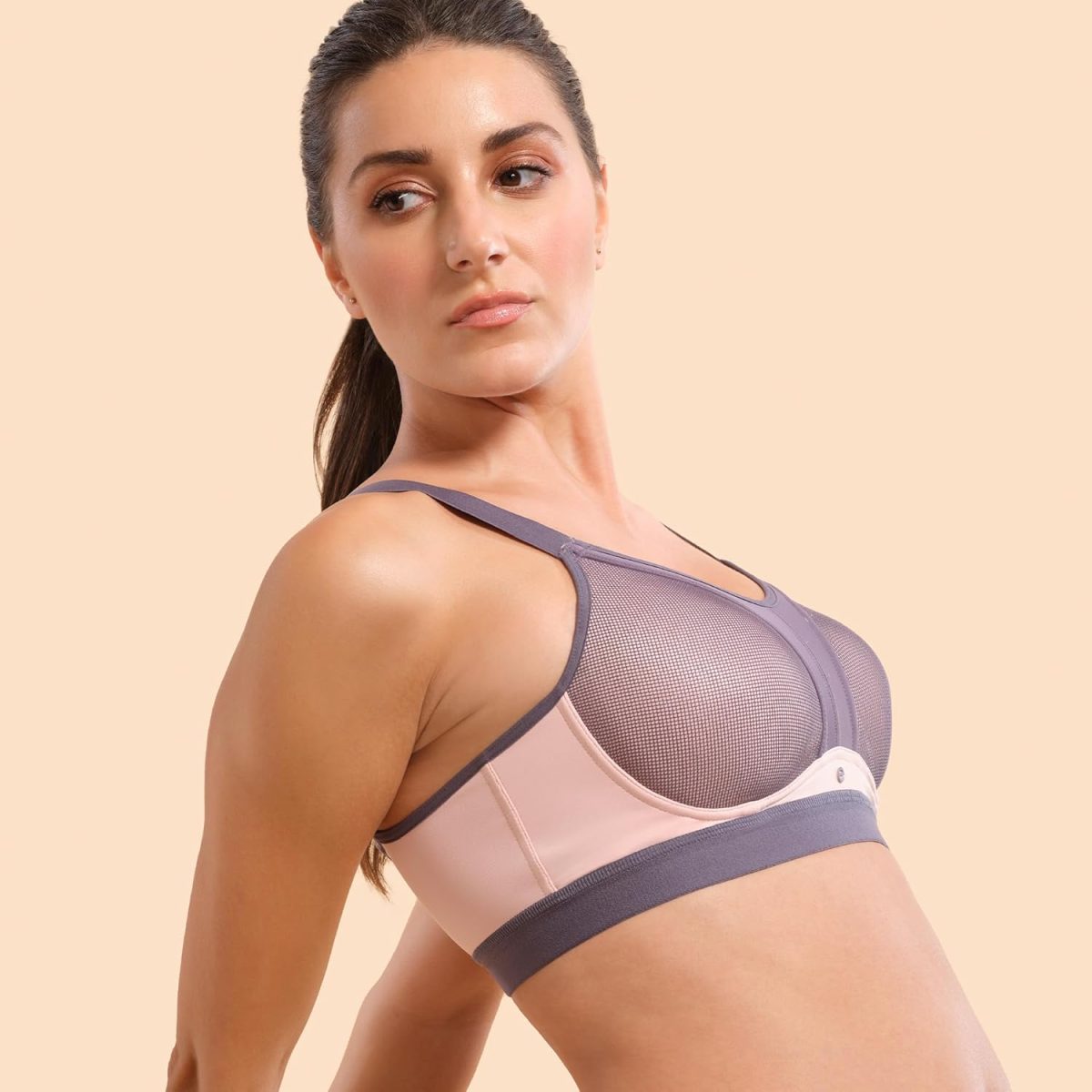 Enamor Women's Polyester Blend Non-Wired Sports Workout Bra - Padded, Full Coverage, Y-Panel Provides Vertical Bounce Control, and No-Spill, No-Jiggle - Image 3