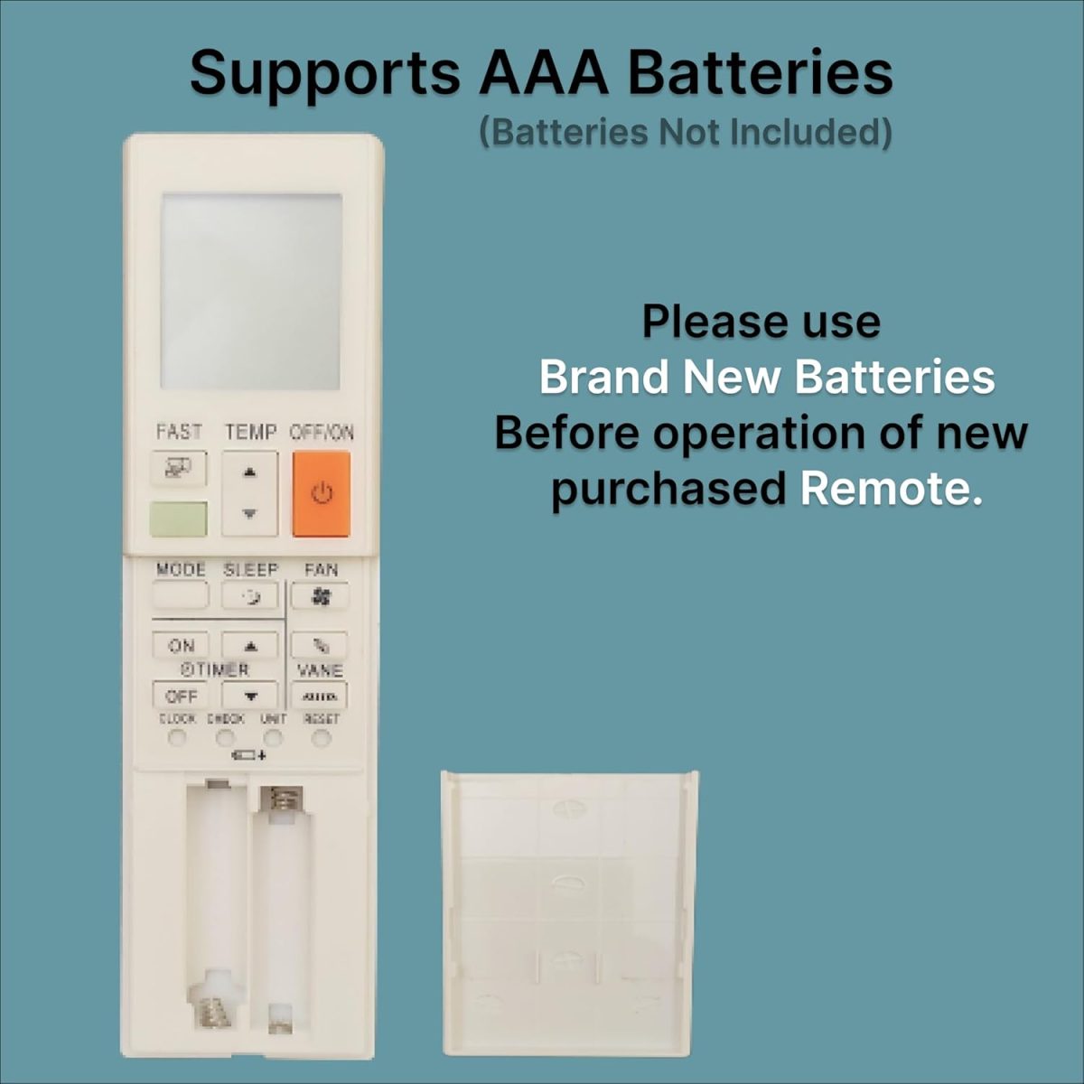 Zieva Compatible For Mitsubishi Ac Remote Replacement For 1, 1.5, 2 Ton Split/Window Air Conditioner - Please Match The Original Remote (Ac 244),White - Image 5