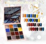 NAILWIND Solid Cream Gel Nail Polish Palette, 16 Colors UV/LED Soak Off Gel Polish Cream Finish Gel Nail Polish Set, Nail Art Design DIY Manicure for Salon at Home (02 - The Twilight), 1.5 ml Each - Image 2
