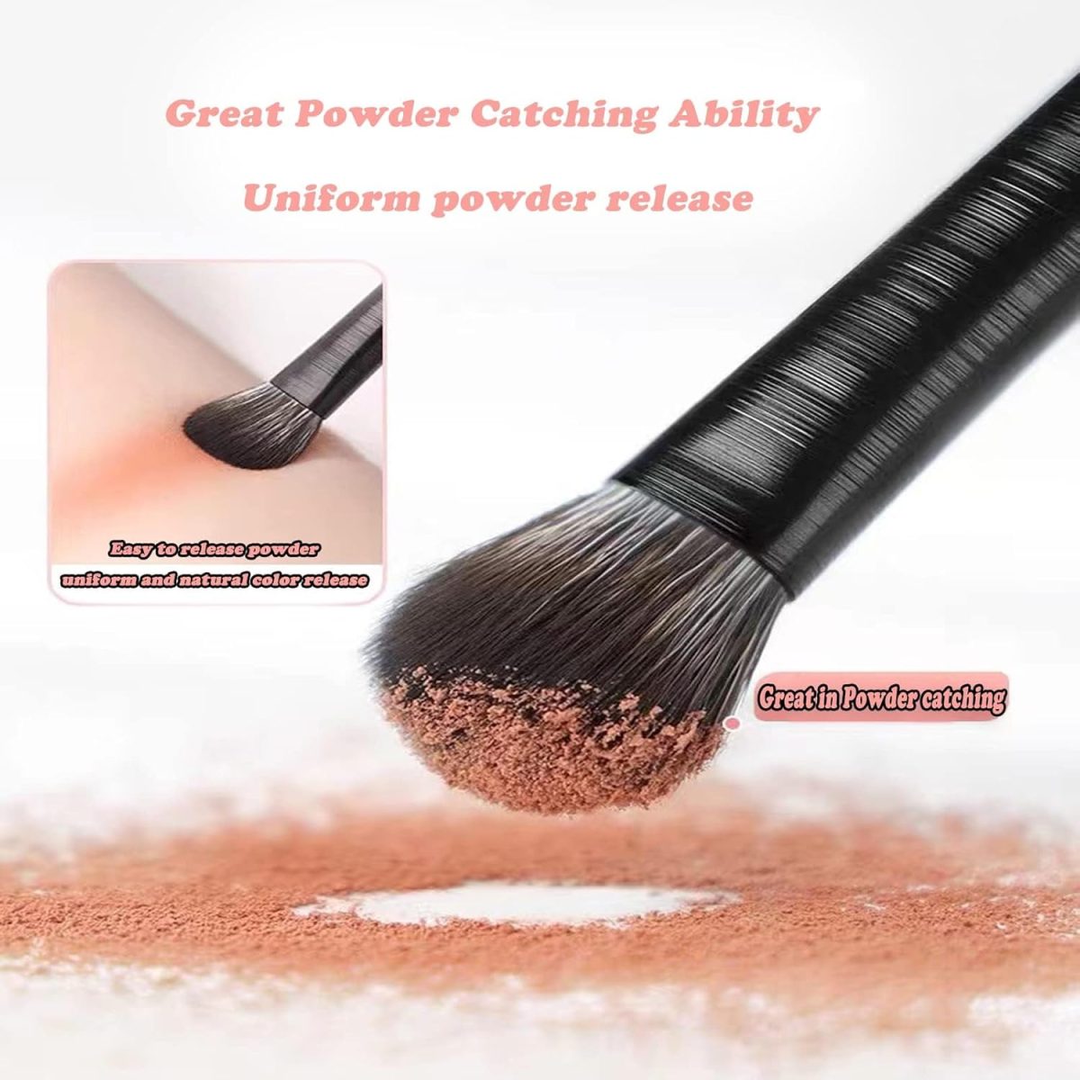 Red Square Makeup Eye Brush Set 6 pcs Smudg, Highlight, Eye Tail Tinting, Eyebrow, Eyeshadow Spreading, Lip, Easy to Clean, Professionals (BLACK GOLD SILVER) (936) - Image 4