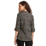 NAINVISH Tops for Women Printed Regular Fit Shirt, Tops for Women Stylish Latest|Office Wear Tops for Women|Cotton Blend Tops for Women|Mandarin Collar Top - Image 4