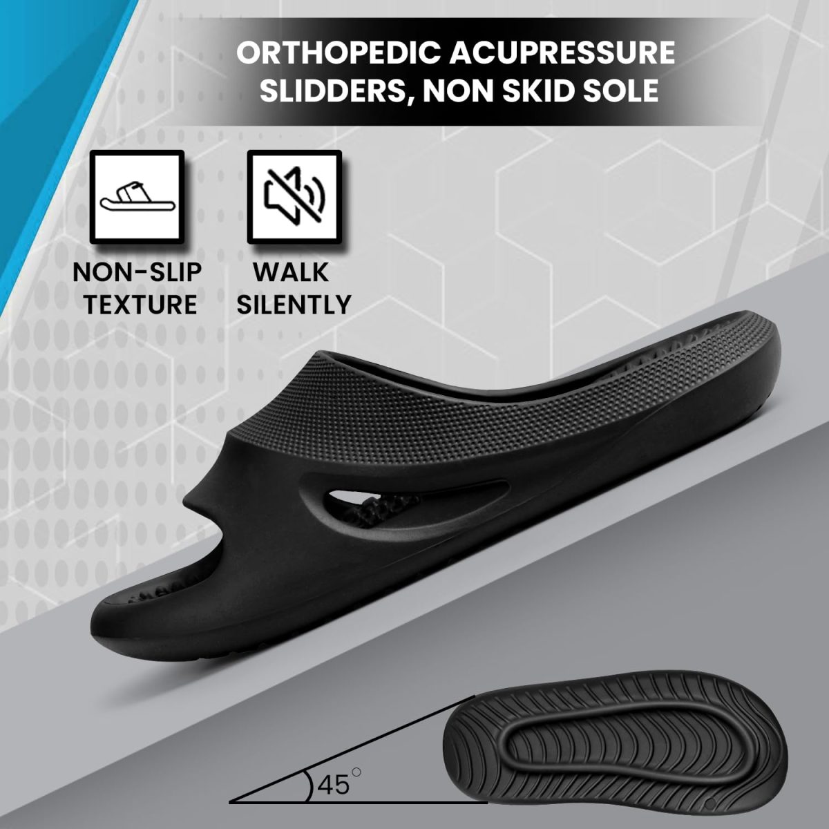 DOCTOR EXTRA SOFT Men's Orthopedic Acupressure Sliders/Slippers with Cushion FootBed for Adult| Comfortable & Light Weight | Stylish & Anti-Skid| Waterproof & Everyday Flip Flops for Gents & Boys D-534 - Image 4