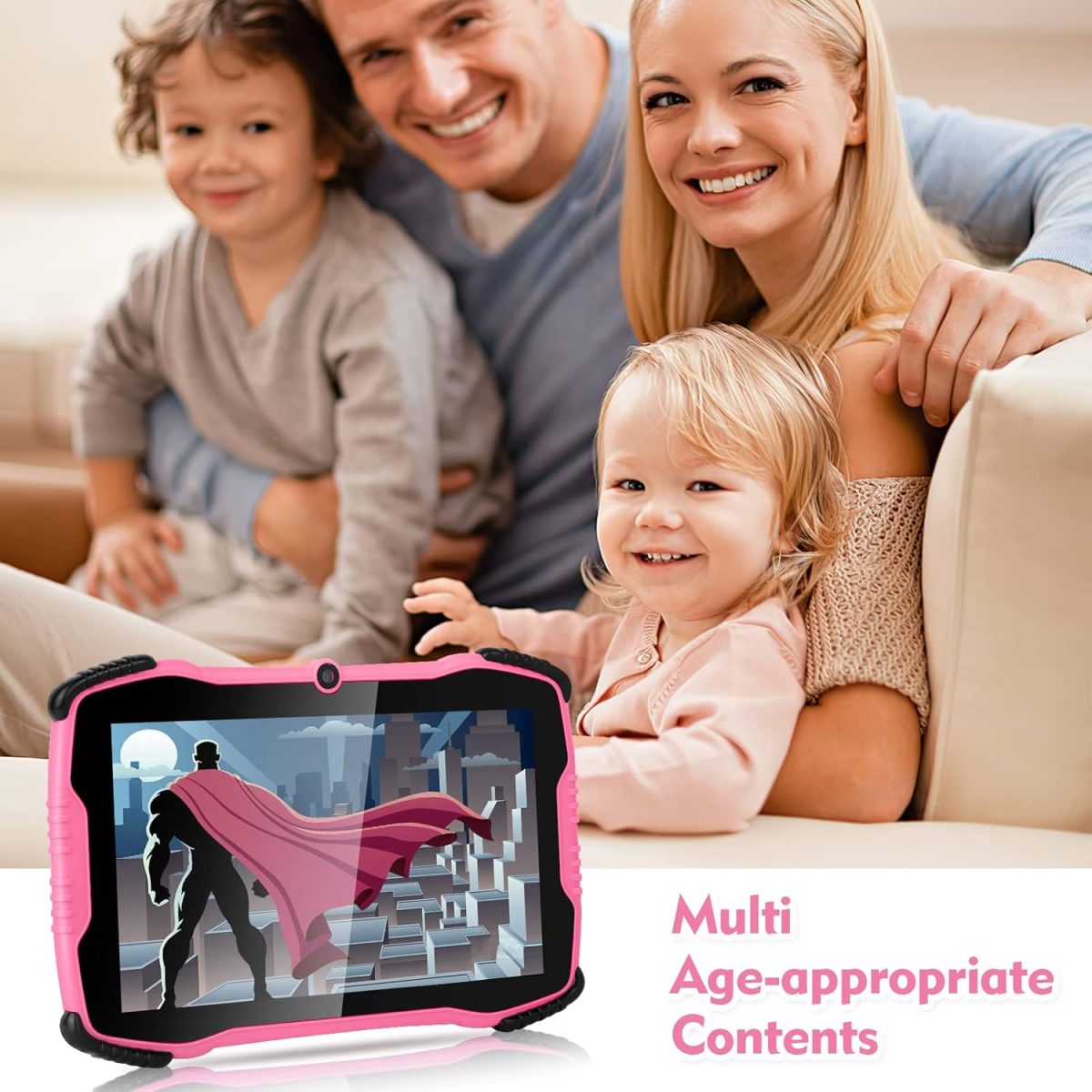 TOPELOTEK Kids Tablet for Toddlers 7IN Children's Tablets with Case Included, Educational Tablets for Kids with WiFi, Dual Camera, Parental Controls, Shock Proof Child Tablet for Toddler Boys Girls - Image 3